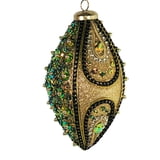 Gold Oval Sparkle Ornament 4" x 4.75"