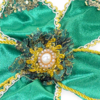 Green Velvet Ornament w Clip 8.5"