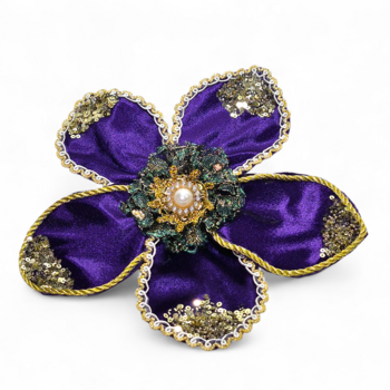 NEW!! Purple Velvet Ornament w Clip 8.5"