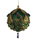 3.5" Green Sparkle Ornament