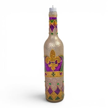 NEW!! 13" Light Up Bottle w Crown and Fleur de LIs Design (Fall 2026 shipping)