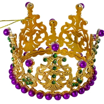 New!! 3.25" X 2.25" Gold Metal Crown w Stones (Fall 2026 shipping)