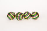 3.25" box of 4 Stripped Mardi Gras Ornaments