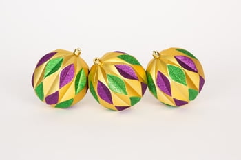 BX of 3 4.5" Mardi Gras Ornaments