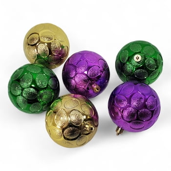 Box of 6 Circular Pattern Round Ornaments