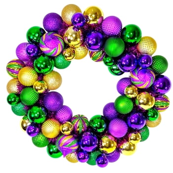 18" Mardi Gras Ornament Wreath (Fall 2026 shipping)