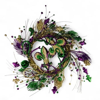 NEW!! FDL, Loops, and Peacock Stem Wreath 24"