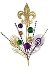 NEW!! 24" Fleur de Lis w Berries and Peacock Leaves