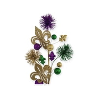 NEW!! 30" Pom Pom Spray w Fleur De Lis, Balls
