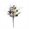 24"Glitter Stem w Swirls, Berries, Flowers