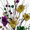 24"Glitter Stem w Swirls, Berries, Flowers