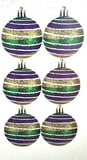 NEW!!! Box of 6 2.5" Striped Ornaments