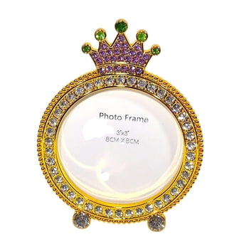 New!! 3x3 Round Frame w Jeweled Crown Top (Fall 2026 shipping)