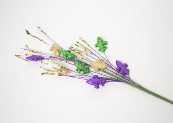 31" Glitter Stem w Fleur de Lis
