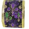 New!! 2.5" X 10' Wired Black Fleur de Lis Ribbon (Fall 2026 shipping)