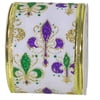 New!! 2.5" X 10' Wired White Fleur de Lis Ribbon (Fall 2026 shipping)