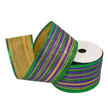 New!! 2.5" X 10' PGG Glitter Striped Ribbon (Fall 2026 shipping)