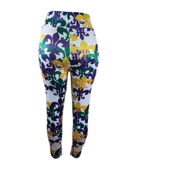 White Leggins w PGG Fleur de Lis