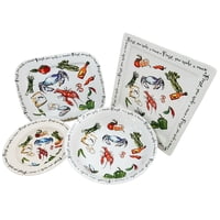 6.5"Square Make a Roux Collection "Everything" Plate