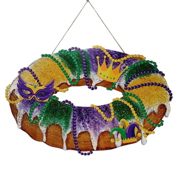 MDF King Cake Glitter Door Decor 20" x 16"