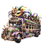 NEW!! 3.25" Mardi Gras Bus Magnet
