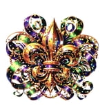NEW!! 3" Ribbon Fleur de Lis Magnet