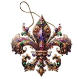 NEW!! 8" x 8" Fancy Fleur de Lis Magnet and Ornament