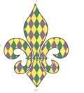 NEW!! 27" X 20" Harlequin Glitter Fleur de Lis Door Hanger