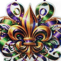 NEW!!!18.5" X 9.5" Ribbon Fleur de Lis Hanging Sign