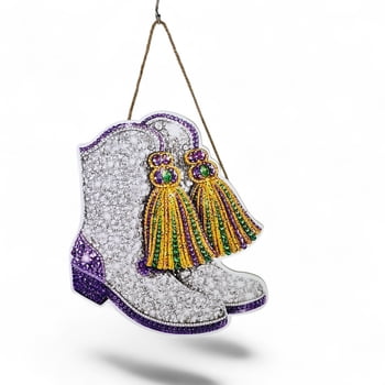 New!! 8.25"x7.25" White Boots Ornament