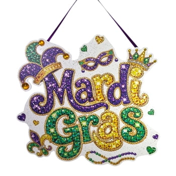 New!! Large Glitter Mardi Gras Door Decor (Fall 2026 shipping)