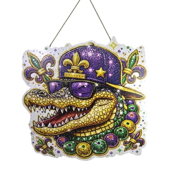 New!! Large Mardi Gras Gator Head Door Hanger (Fall 2026 shipping)