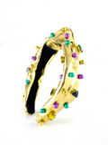 Gold Lame Headband w Beads