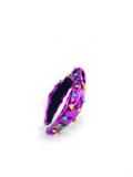 Purple Lamee Headband w PGG Beads