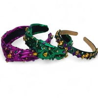 Purple Lamee Headband w PGG Beads