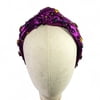 Purple Lamee Headband w PGG Beads