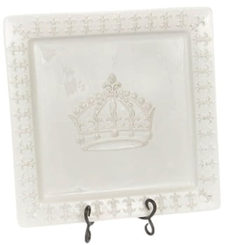 Large Square Platter with Crown