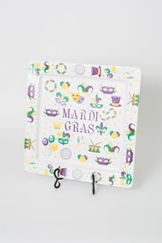 Large Square Mardi Gras Platter