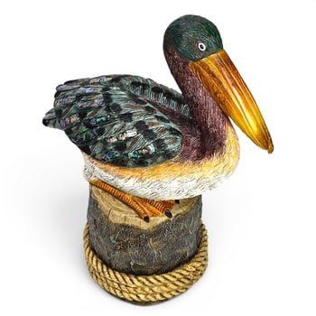 New!! 12" Colorful Pelican on Wood Pier (Fall 2026 shipping)