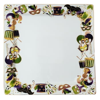 14 x 14 All Things Mardi Gras Platter