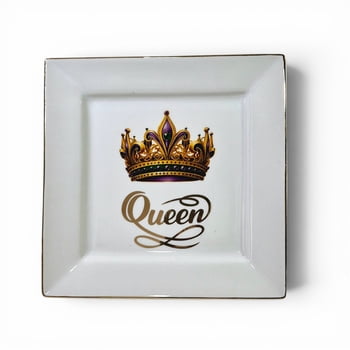New!! 8" Queen w Crown Plate Set