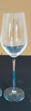 8" WINE GLASS W PGG STONES IN CLEAR STEM