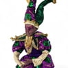 18" Dark Skin Hanging Flexible Jester w Harlequin Fabric (Fall 2026 shipping)