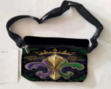 Black Fleur de lis Fanny Pack