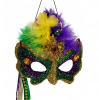 3" Resin Mask Ornament w PGG Ribbon