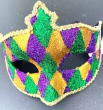 6' X 4" Glitter Harlequin mask