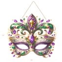 NEW!! 20" X 20" Jeweled Mask w Fleur de Lis