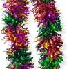 3.5" X 9' Mardi Gras Squiggly Tinsel Garland