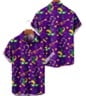 NEW!!! Purple Men's Shirt w Mardi Gras Icons 10 Shirts