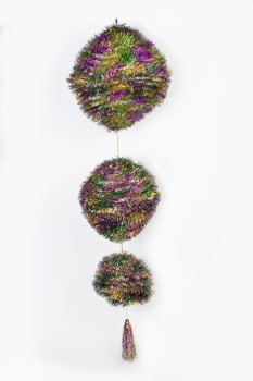 18" X 14" X 10" Mardi Gras Hanging Tinsel Ornament